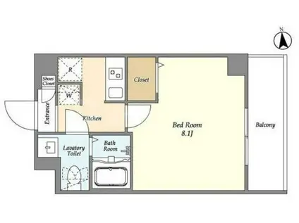 アルファコート八広(1K/1階)の間取り写真