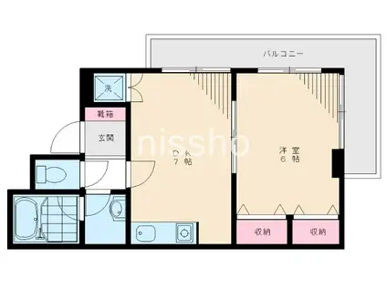 パレスイッセイ(1DK/3階)の間取り写真
