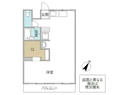 ウエストヒル(ワンルーム/2階)の間取り写真