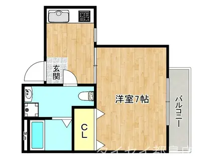 ドゥエリング大宮(1K/1階)の間取り写真