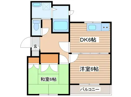 アイックス将監(2DK/1階)の間取り写真