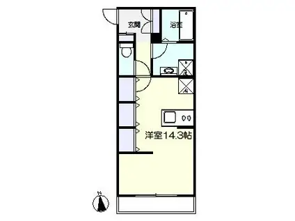 JYUMOKU尾久(ワンルーム/2階)の間取り写真