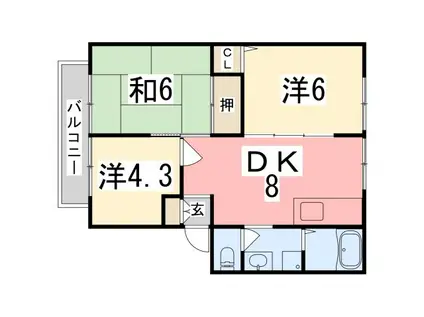 サンフォーレハイツ A棟(3LDK/1階)の間取り写真