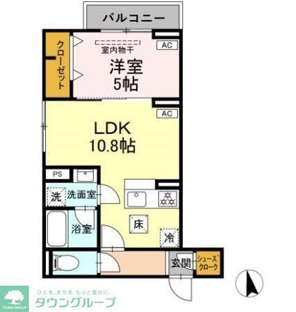 板橋区前野町1丁目PJ(1LDK/1階)の間取り写真