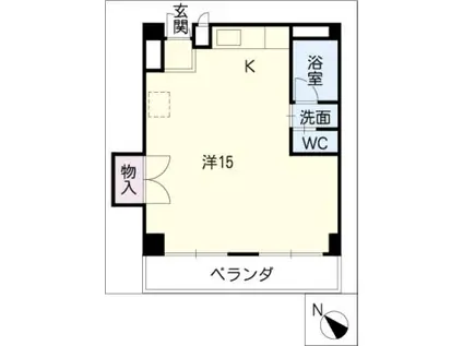 ベルガーデン向山1号館(ワンルーム/4階)の間取り写真