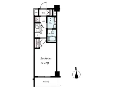 ハイズクレセール清澄白河(1K/6階)の間取り写真