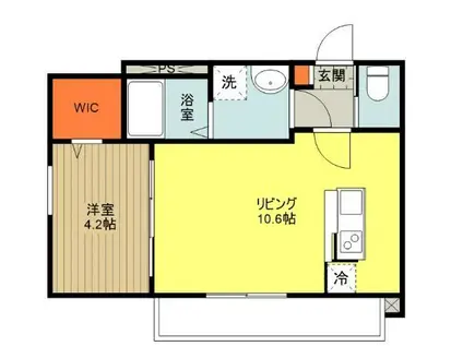 KLEIS西八王子II(1LDK/1階)の間取り写真
