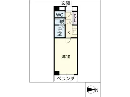 アーバンスペース駒(1K/2階)の間取り写真