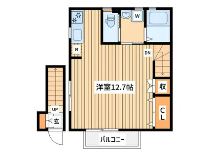 日の出ハイム(ワンルーム/2階)の間取り写真