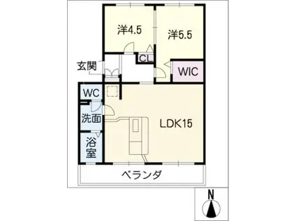 大野コーポ(2LDK/4階)の間取り写真
