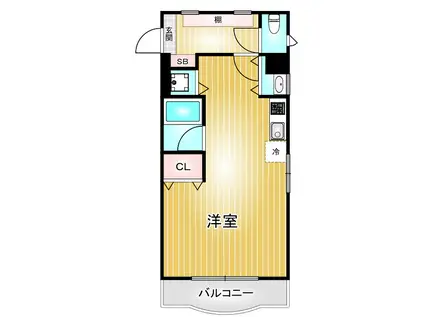 横堀ハイム(ワンルーム/3階)の間取り写真