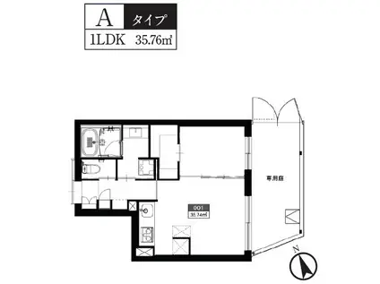 ASTILE代々木公園 アスティーレ代々木公園(1LDK/B1階)の間取り写真