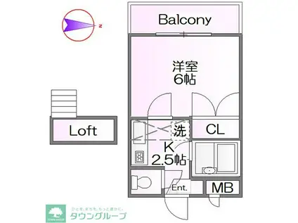 フジパレス行田参番館(1K/2階)の間取り写真