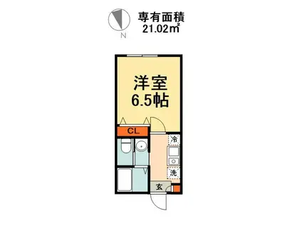 幕張町共同(1K/1階)の間取り写真