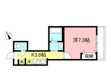 ベルコリーヌ桜上水(1K/1階)の間取り写真