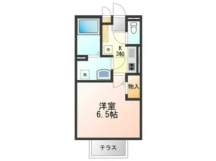 セジュールMARUGEN C棟(1K/1階)の間取り写真