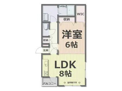 アリエスI(1LDK/1階)の間取り写真