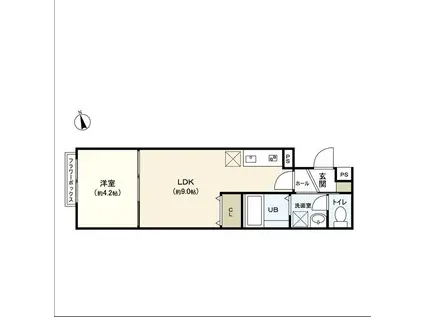 IVY富沢(1LDK/3階)の間取り写真