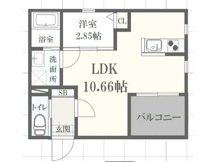 ボヌール英賀保駅前I(1LDK/3階)の間取り写真