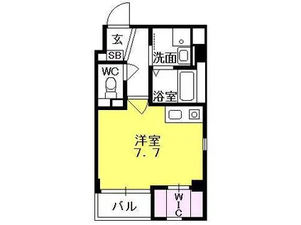 LIBER西宮(ワンルーム/5階)の間取り写真