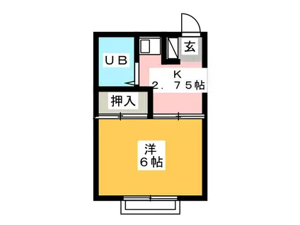 コーポ古谷(1K/2階)の間取り写真