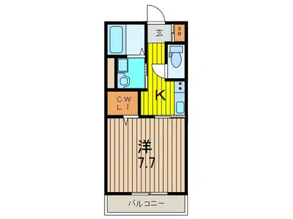 セキスイ川口プレステージ(1K/3階)の間取り写真