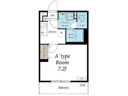 リブリ・カイジン・エー(1K/2階)の間取り写真