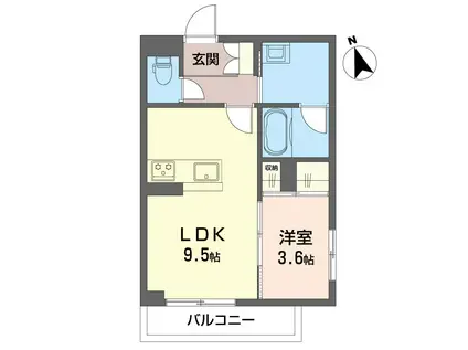 ルピナスコモド(1LDK/2階)の間取り写真