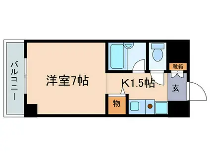 萱野ビル(1K/9階)の間取り写真