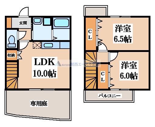 コスモシティーII番館(2LDK/1階)の間取り写真