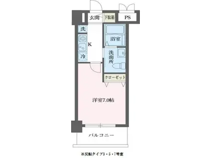 LASANTE立川(1K/4階)の間取り写真