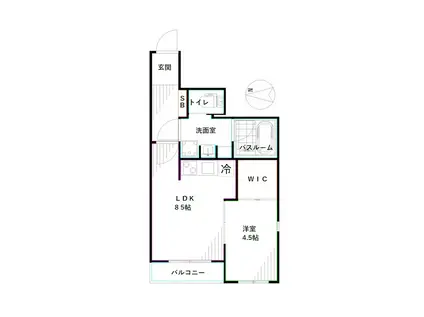 TASUKI RICHESSE HIGASHI-KOENJI(1LDK/1階)の間取り写真