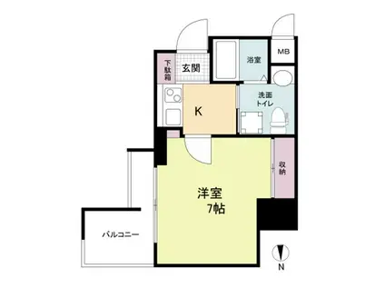 セレニテ梅田ルフレ(1K/14階)の間取り写真