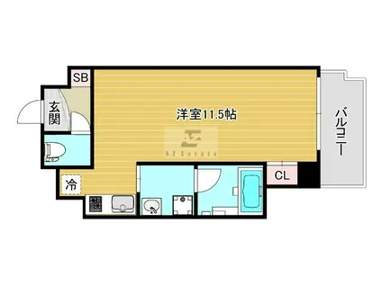 リッチナガモト RICHIE NAGAMOTO(ワンルーム/6階)の間取り写真