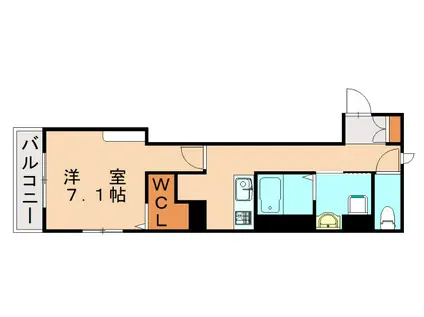 シャーメゾン高宮ペルーレ(1K/2階)の間取り写真