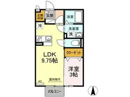 エクセレント瑞穂 A(1LDK/2階)の間取り写真