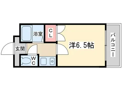 ラピス長柄橋(1K/6階)の間取り写真