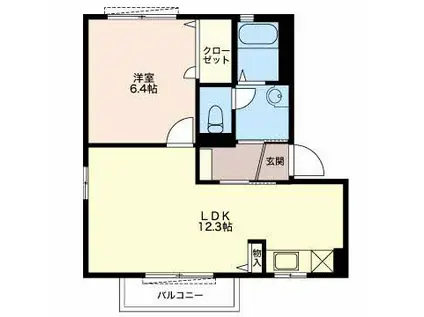 メゾンAIGI A棟(1LDK/2階)の間取り写真