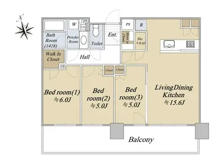 シティタワーズ東京ベイ ウエストタワー(3LDK/20階)の間取り写真