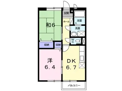 ジュンエイタウン(2DK/1階)の間取り写真