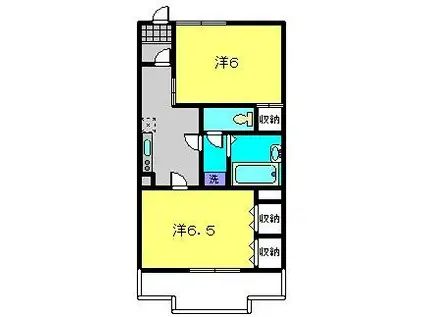 ヴィトラーユ大野(2K/4階)の間取り写真