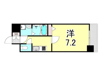 シルス東灘深江(1K/7階)の間取り写真