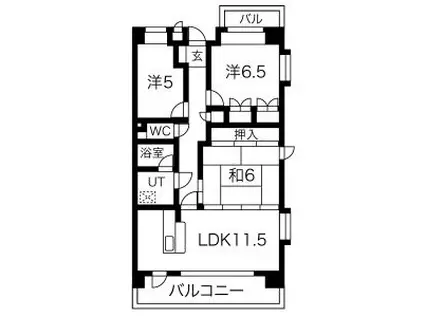 プライム(3LDK/1階)の間取り写真