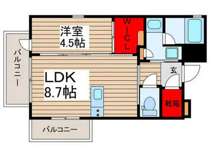 CLIOラヴェルディ中央湊(1LDK/10階)の間取り写真