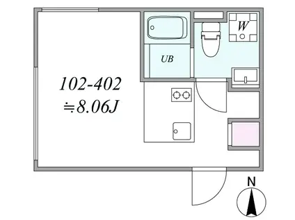 TRIAS629(1DK/3階)の間取り写真