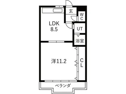 スパ・フランコルシャン(1DK/3階)の間取り写真