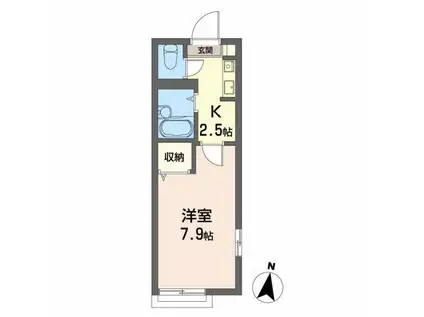 ドレミフレア(1K/2階)の間取り写真