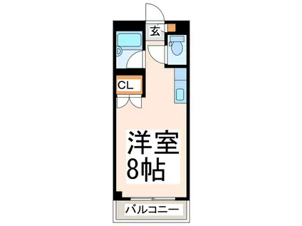 メイン渡鹿(ワンルーム/3階)の間取り写真