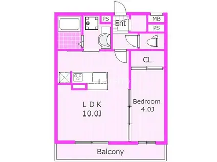 ハイム羽沢十番館(1LDK/2階)の間取り写真