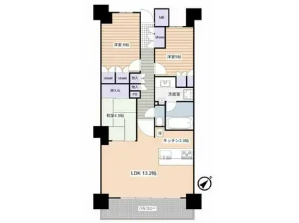 武蔵浦和スカイガーデンC棟(3LDK/10階)の間取り写真